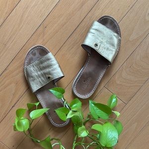 Kate Spade Gold Slide Sandals